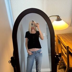 Jessica Black Button-Down Women's Shirt